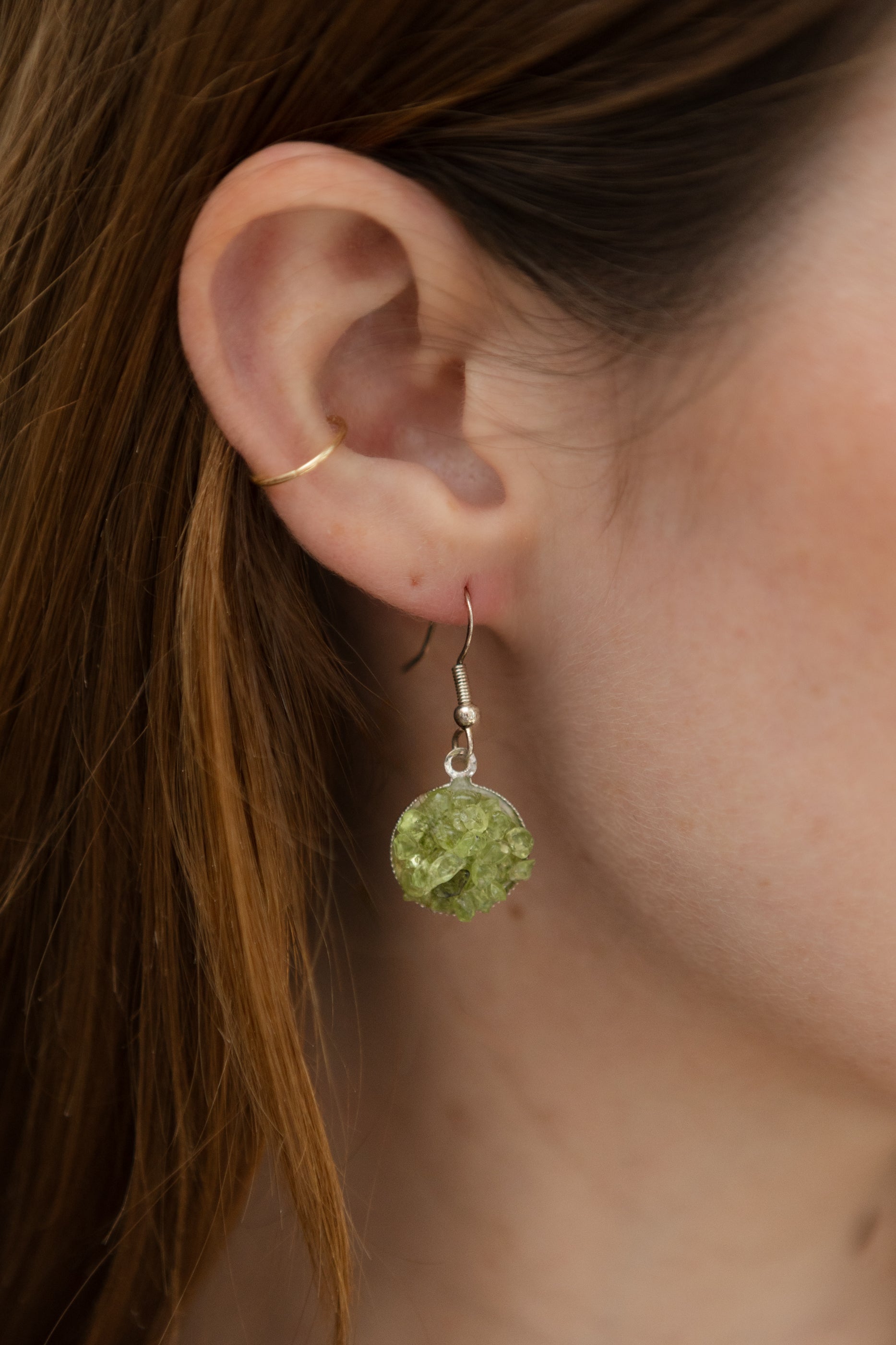 Peridot Necklace & Earring Set, .925 silver