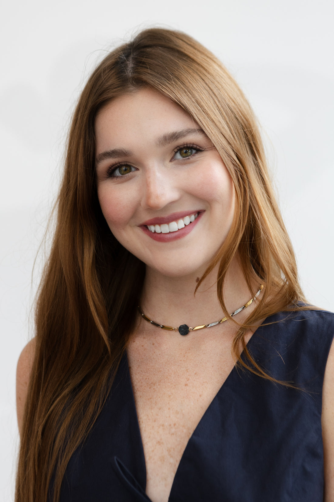 Roman Glass Necklace & Earring Set, 18k Gold Coated