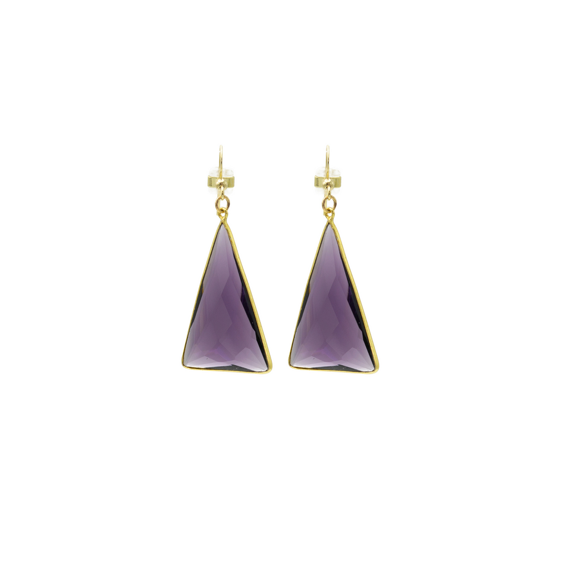 Amethyst Prism Cut Earrings