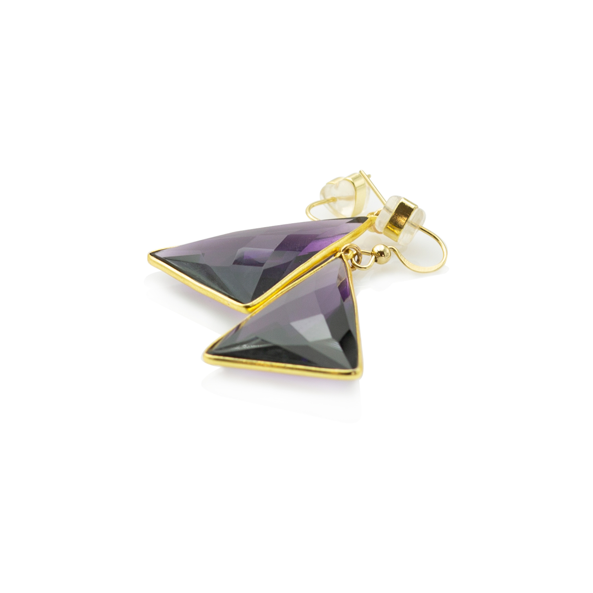 Amethyst Prism Cut Earrings