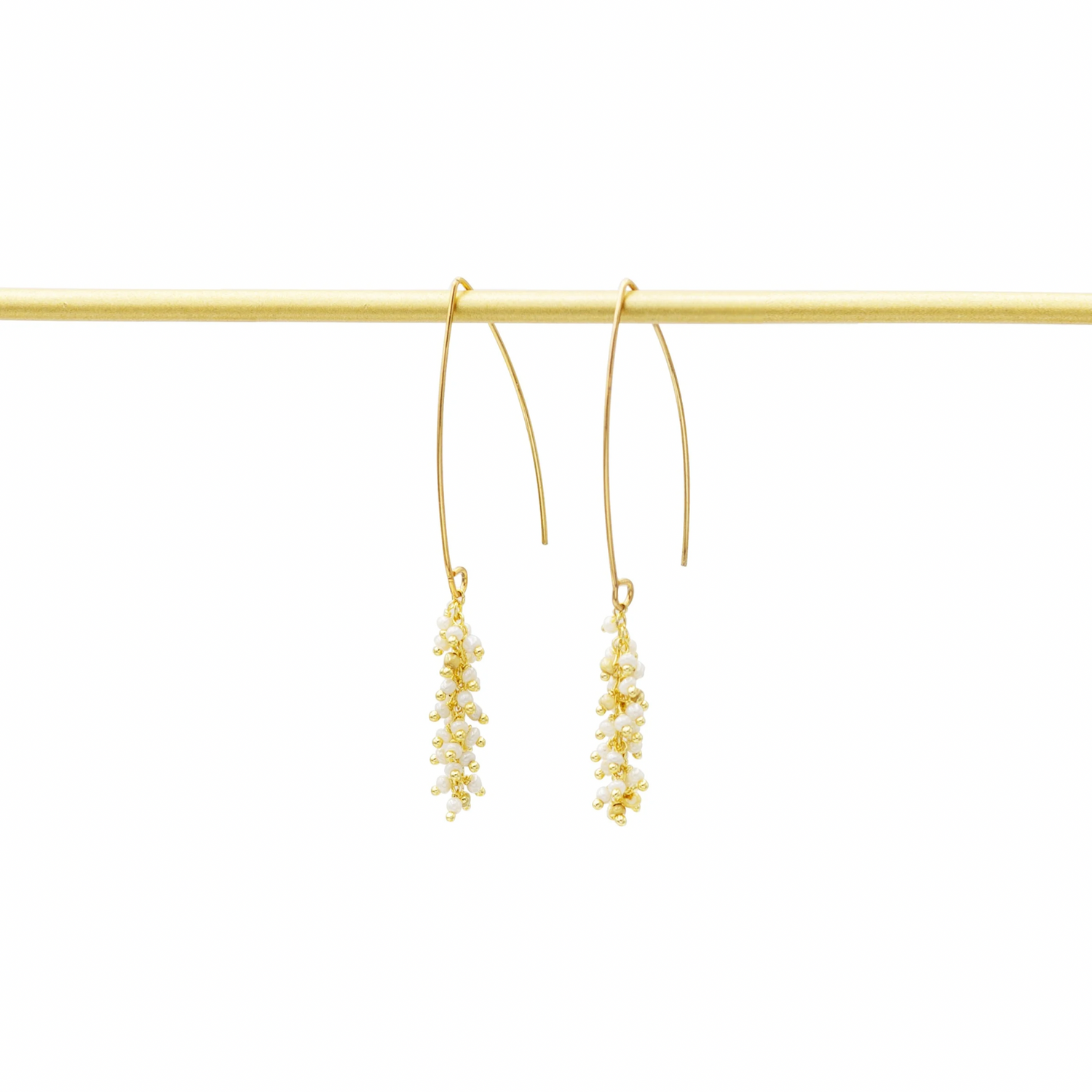 Grape Cluster Pearl Beaded Drop Earrings