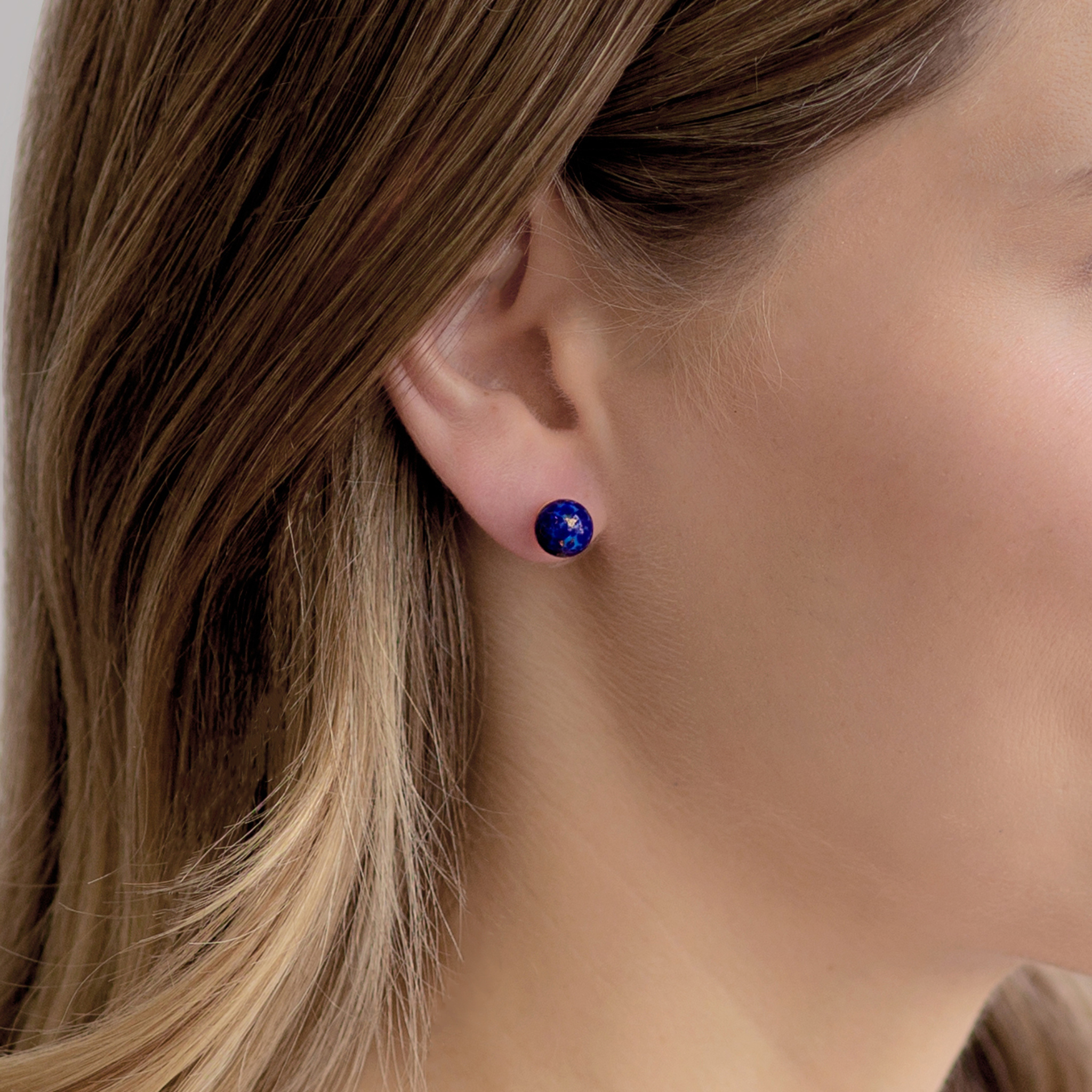 Lapis Lazuli Stud Earrings