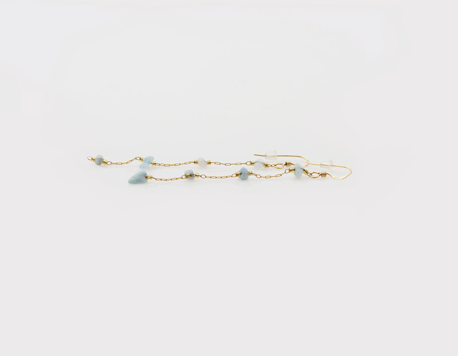 Lapiz Lazuli Gold Chain Earrings