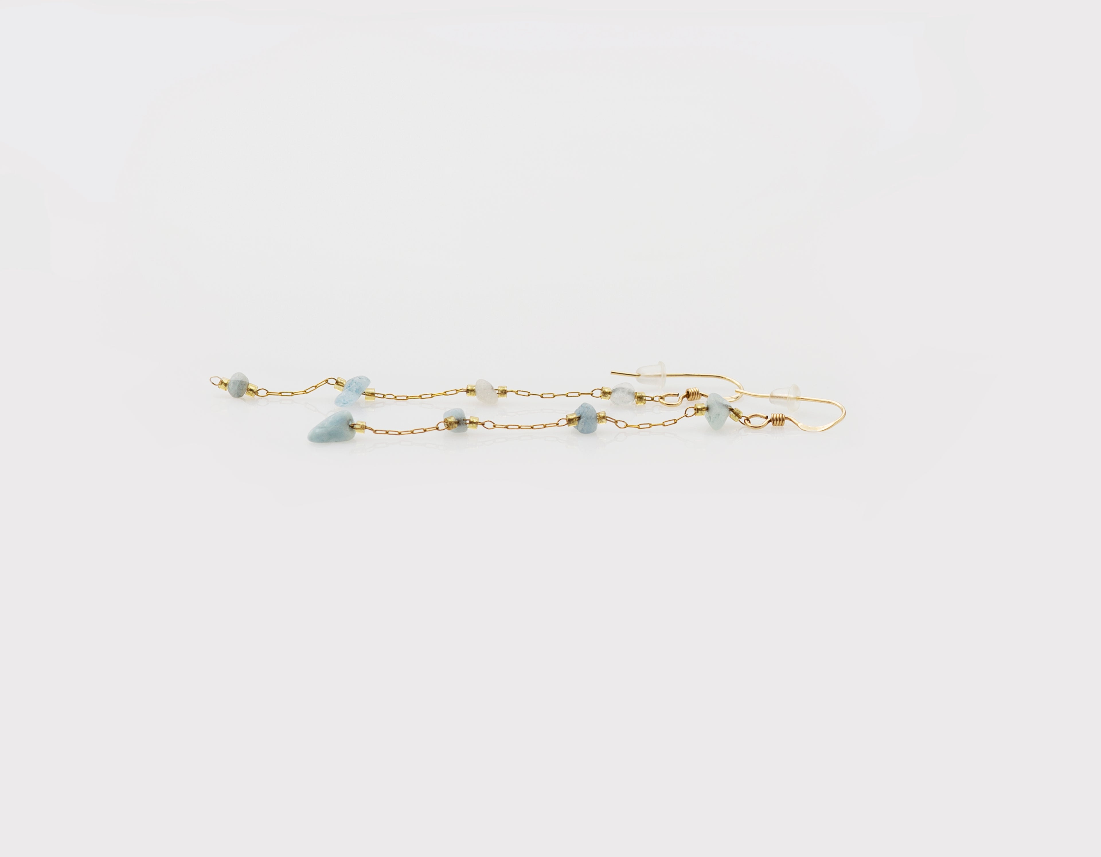 Lapiz Lazuli Gold Chain Earrings