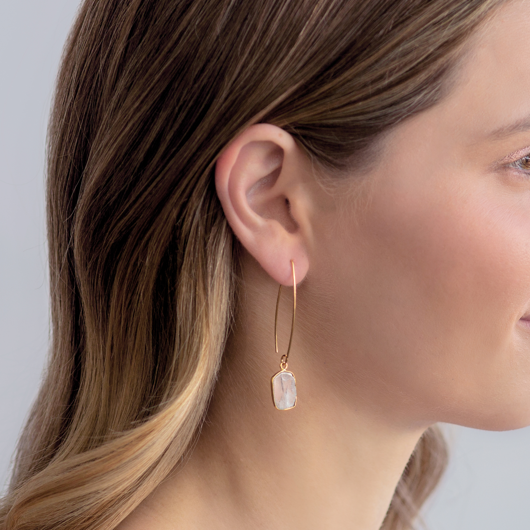 Moon Stone Drop Earrings