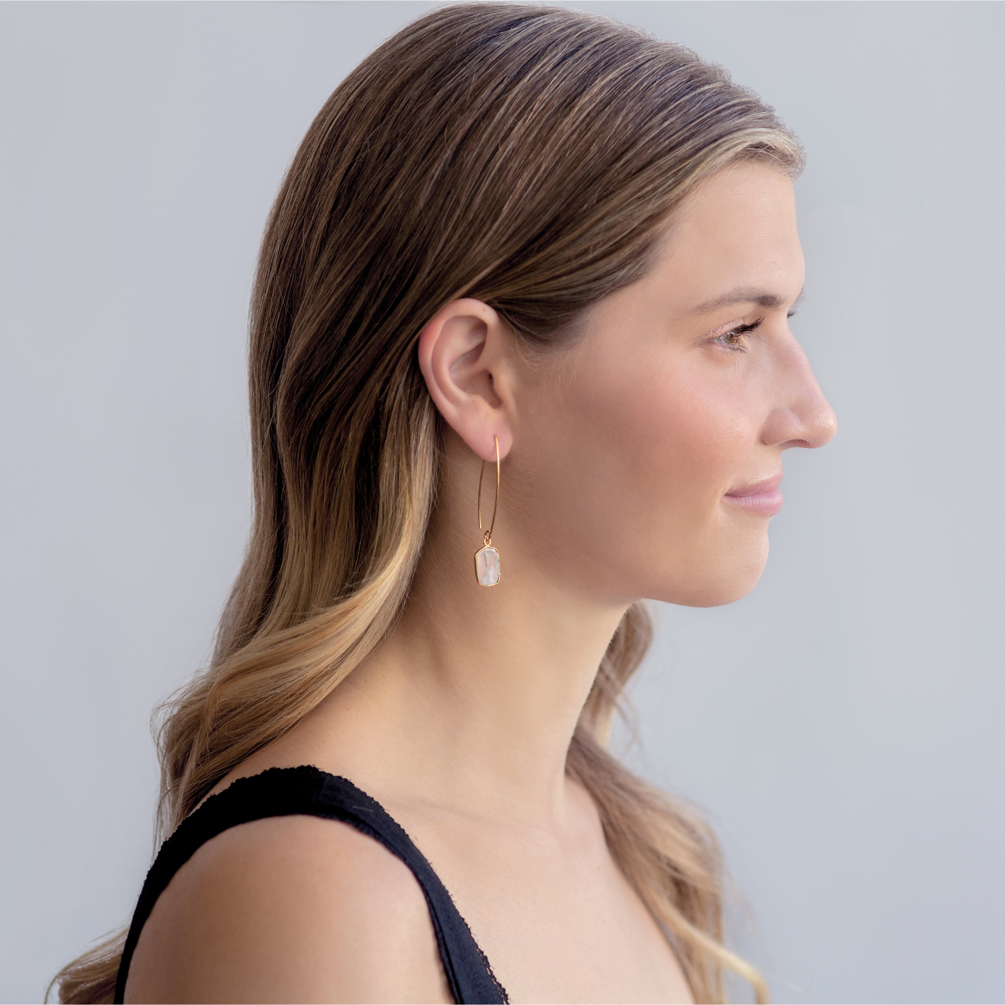 Moon Stone Drop Earrings