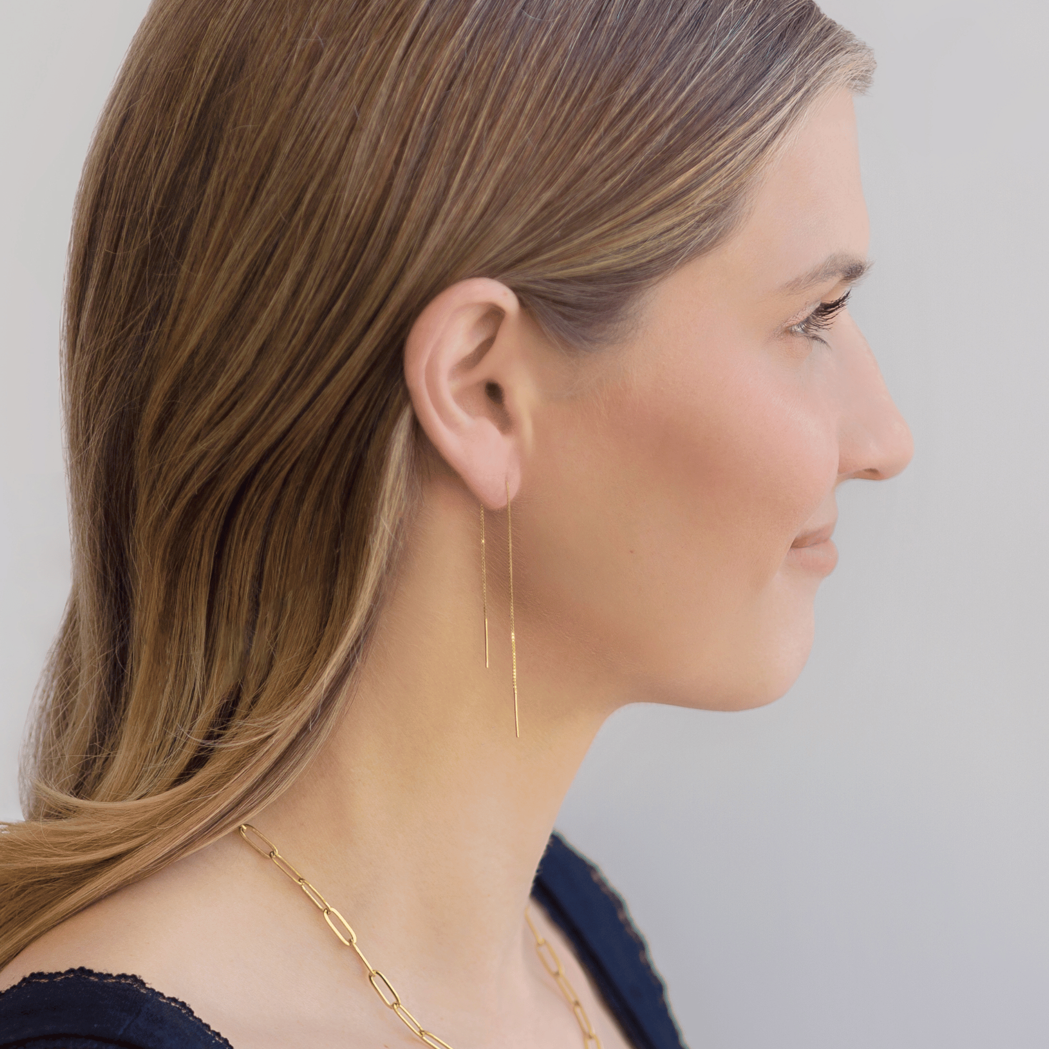 Sterling Silver and Gold Plated Threaded Earrings