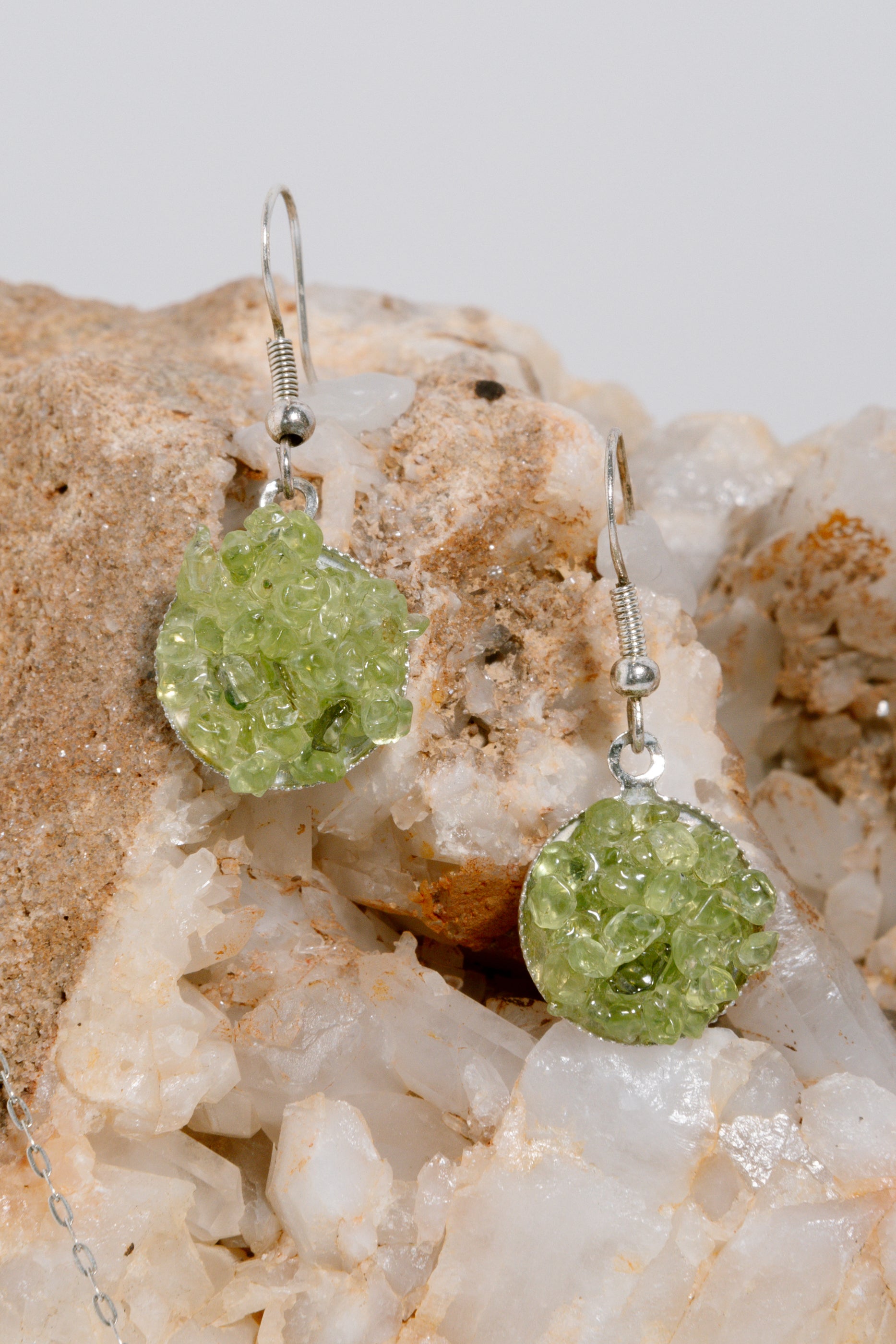 Peridot Necklace & Earring Set, .925 silver