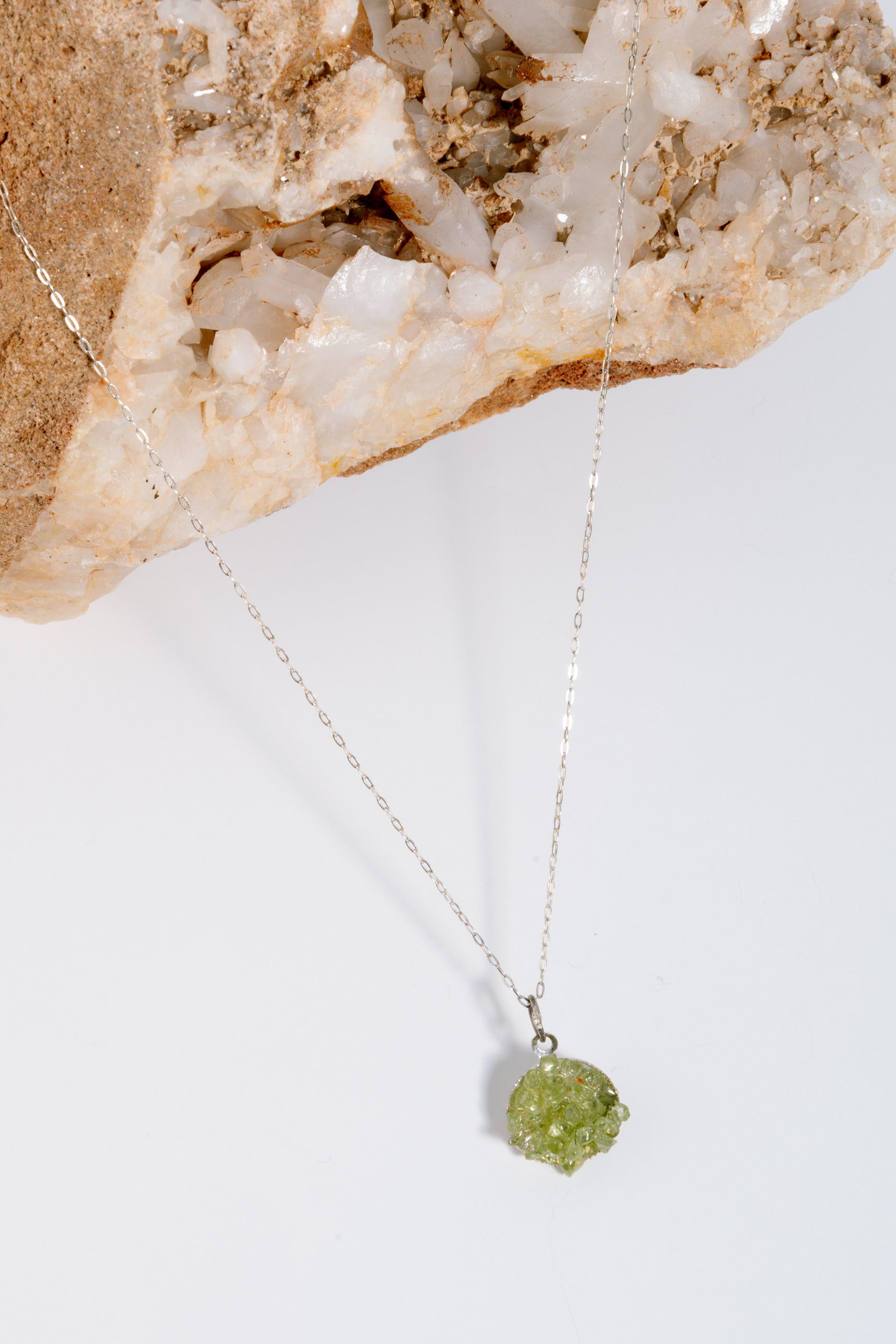 Peridot Necklace & Earring Set, .925 silver