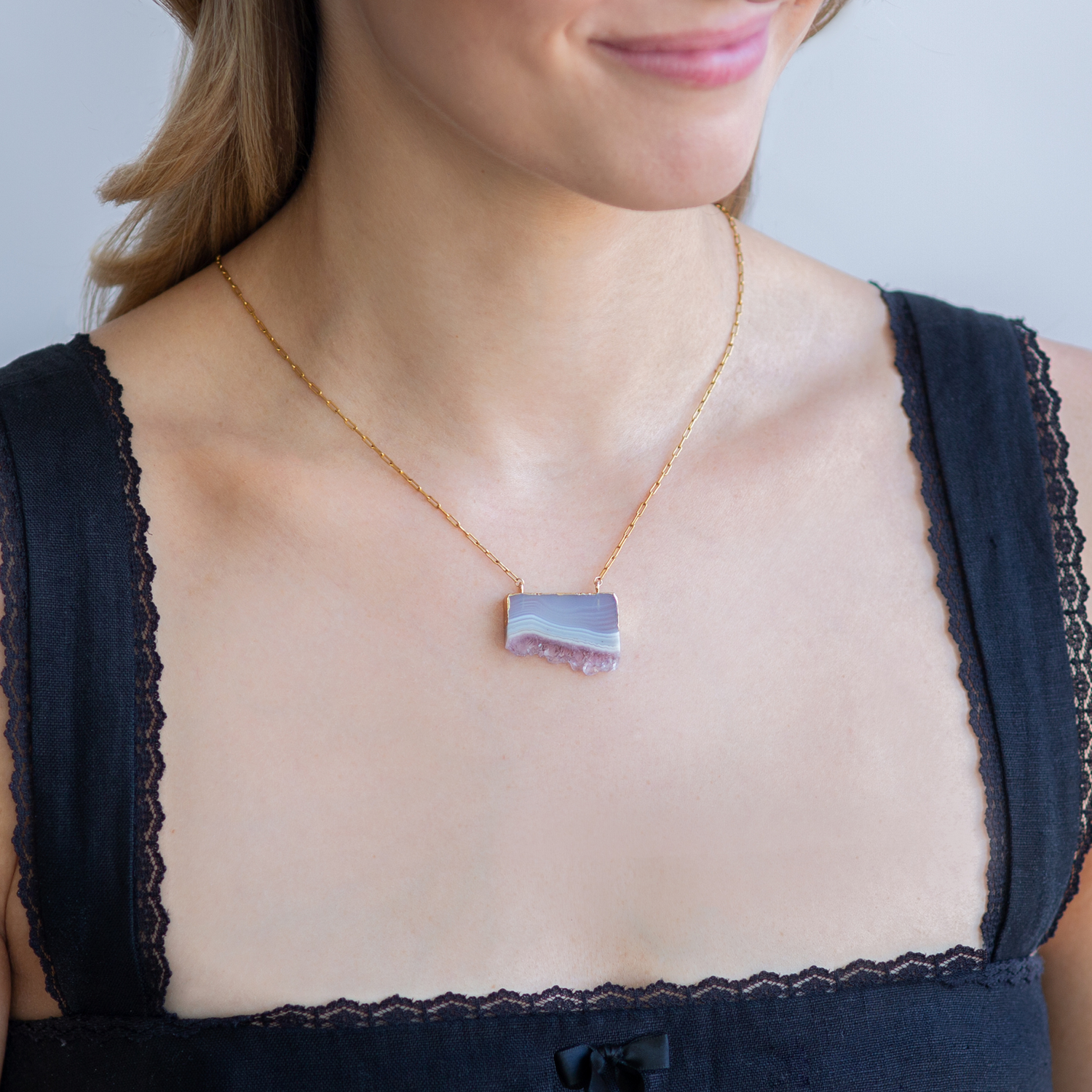 Amethyst Slice Necklace