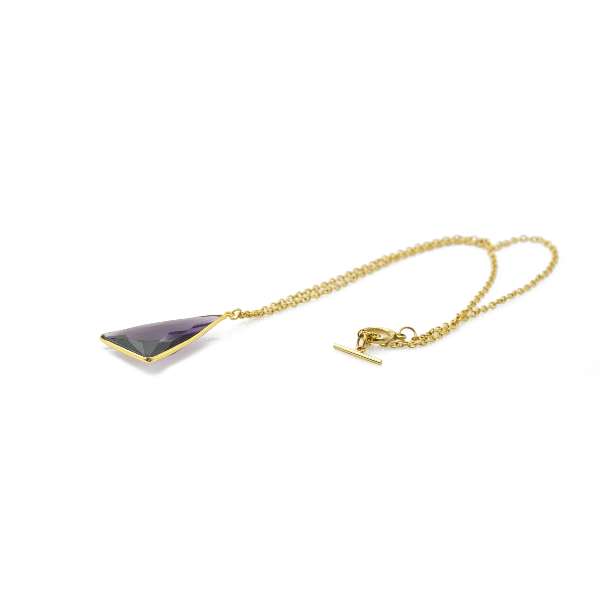 Amethyst Pendant Necklace 18”