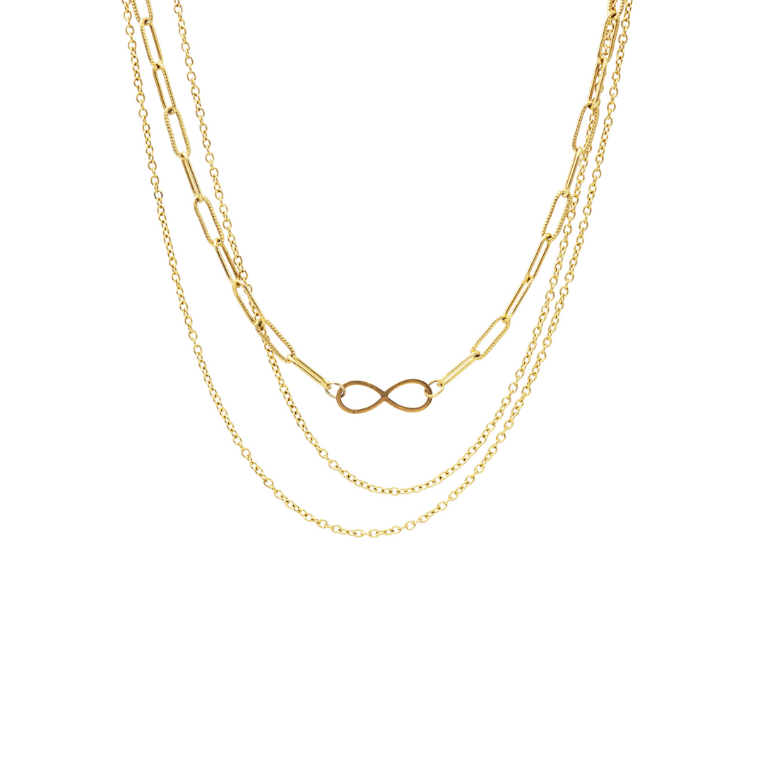 Infinity Paperclip Gold Necklace