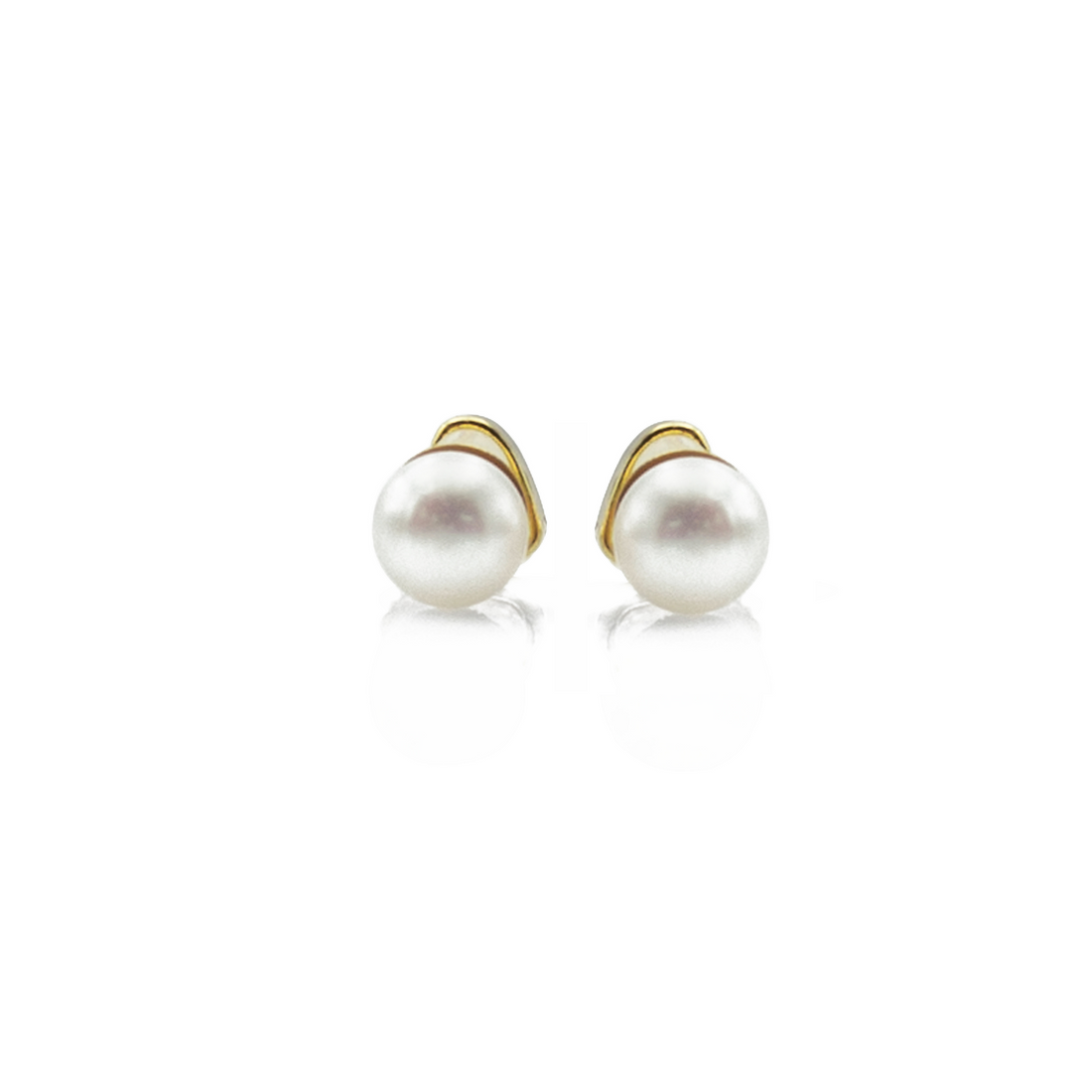 White Pearl Stud Earrings