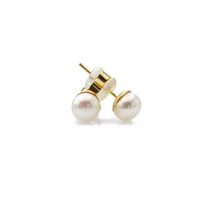 White Pearl Stud Earrings