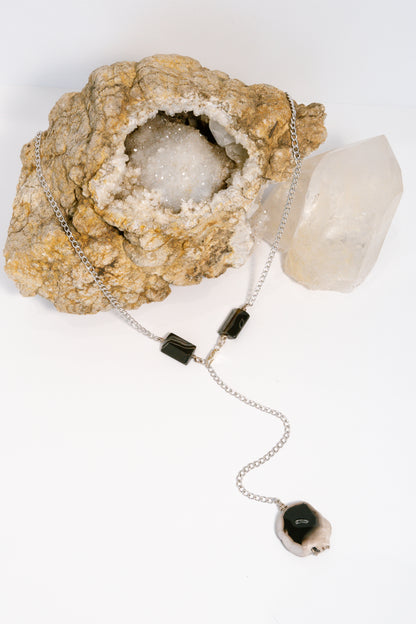 Agatized Petrified Wood, Sterling Silver Chain