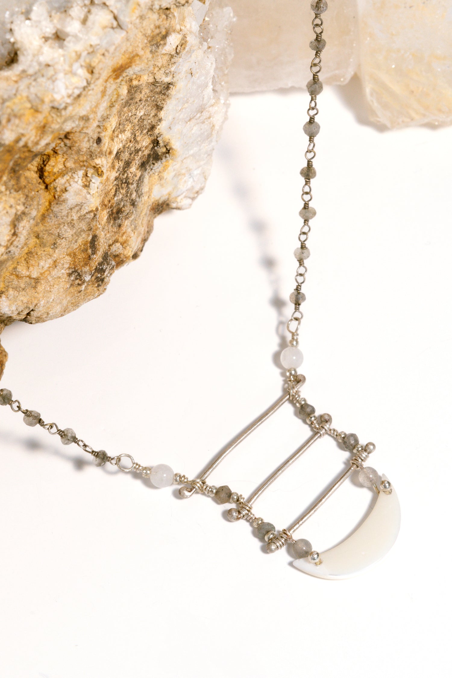 Silver Handmade Labradorite Chain Necklace