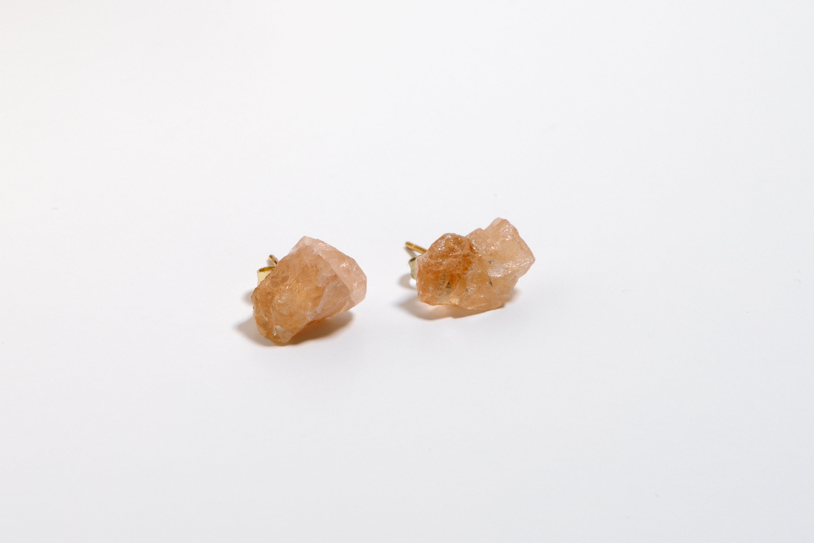 Quartz Geode Earring Studs, 18k coated gold