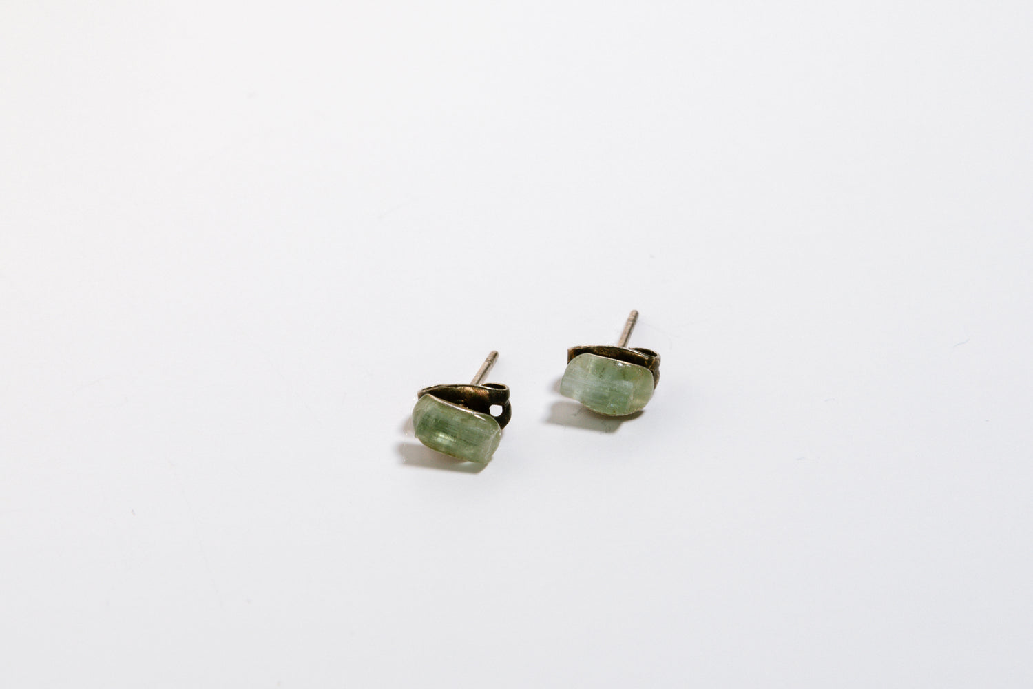 Tourmaline ‘Taco’ Studs, Sterling Silver