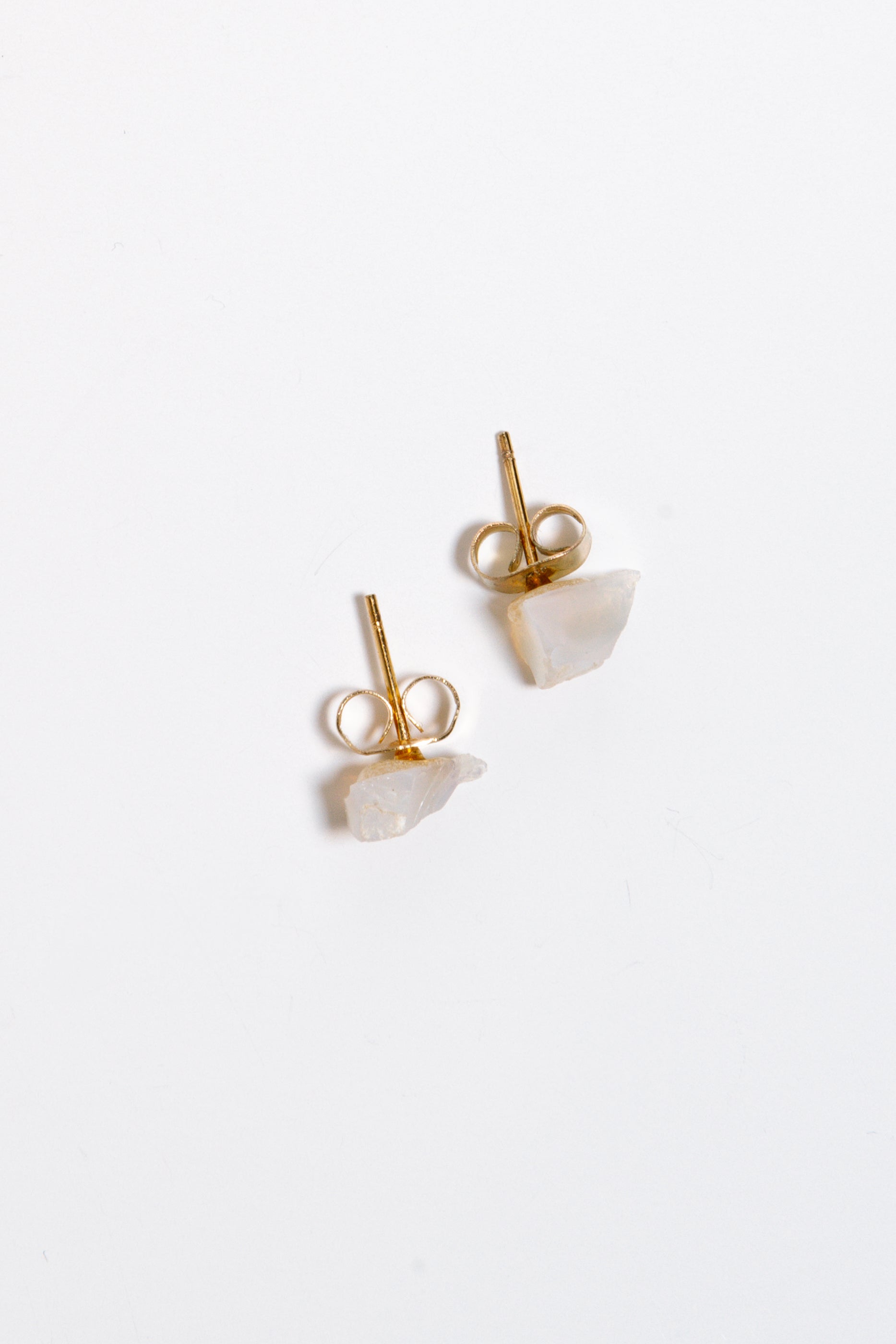 Lightning Ridge Opal Earring Studs, 18k Coated Gold