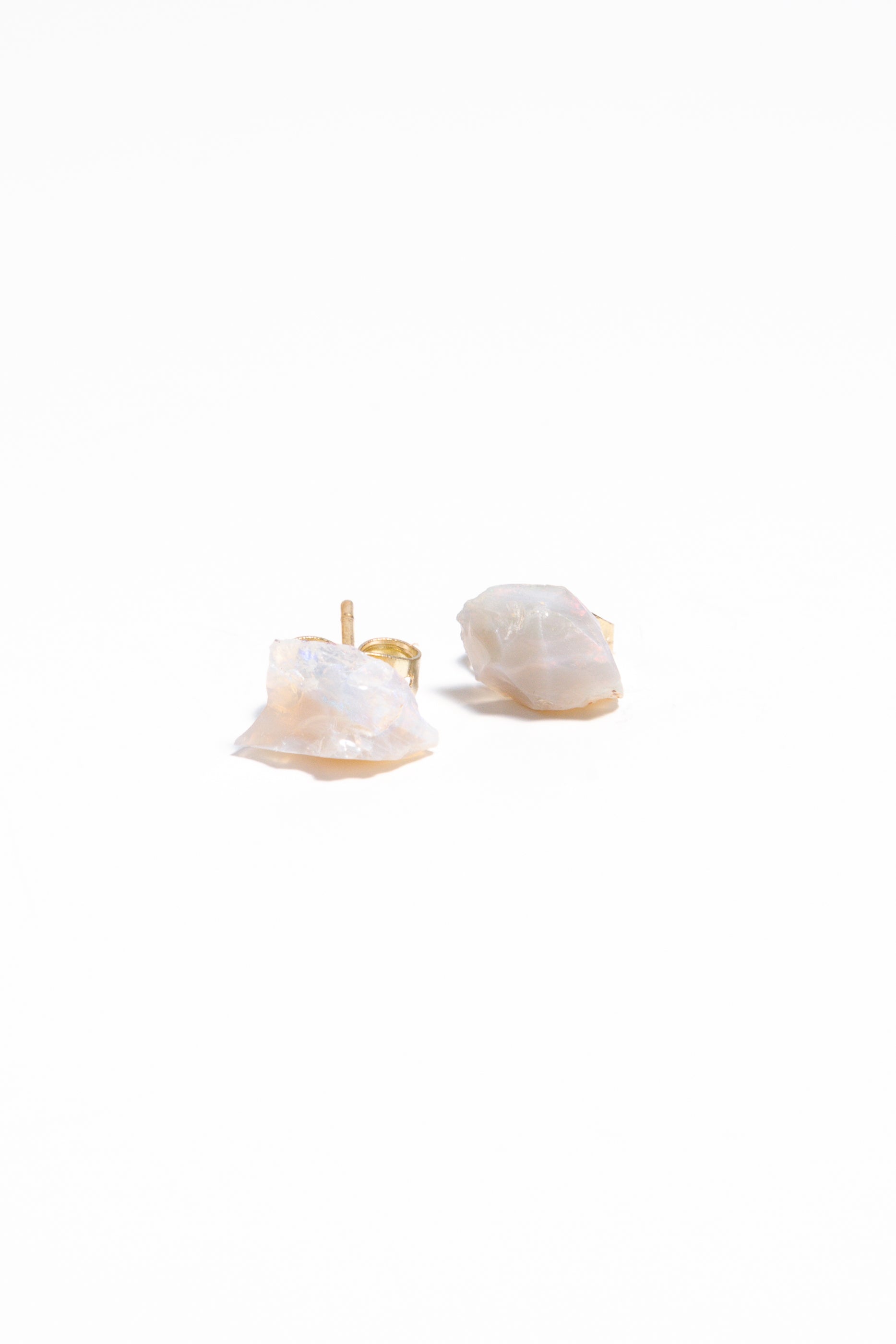 Lightning Ridge Opal Earring Studs, 18k Coated Gold