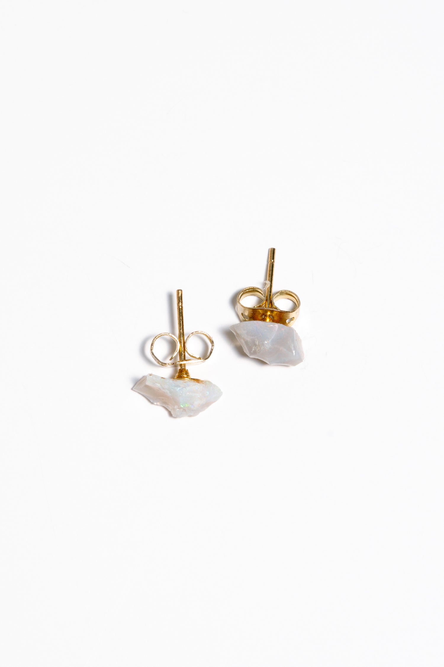 Lightning Ridge Opal Earring Studs, 18k Coated Gold