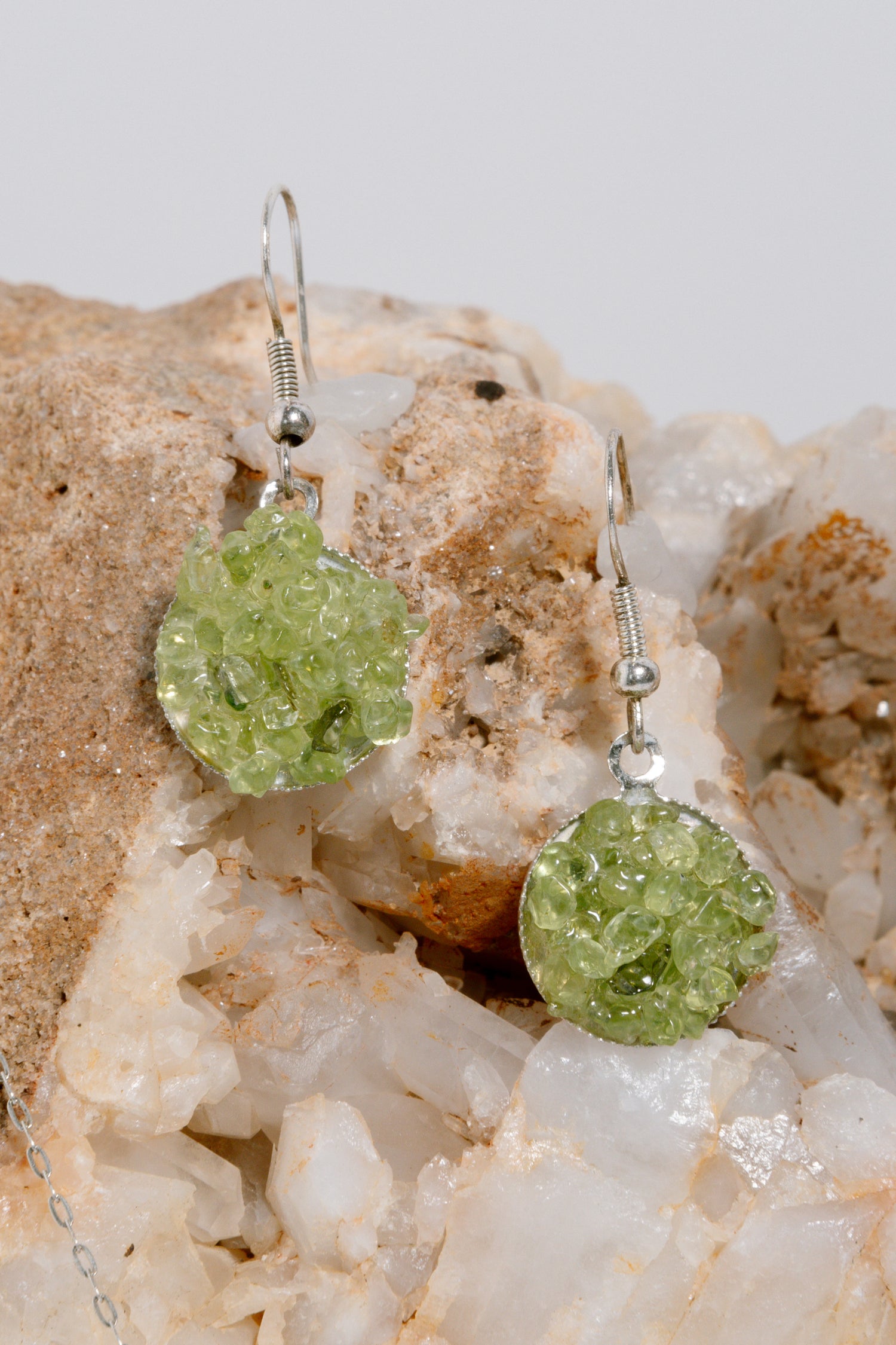 Peridot Necklace &amp; Earring Set, .925 silver